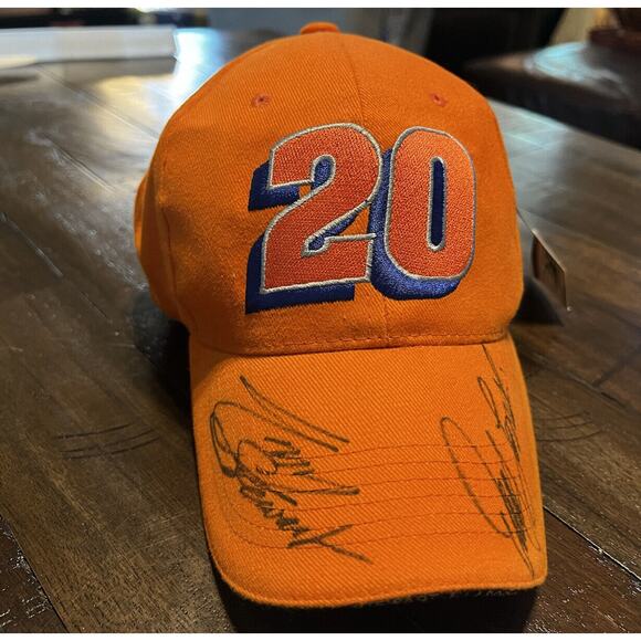 Tony Stewart & Other Unknown Autographed Hat Orange New NWT #20 Racing Nascar - Picture 6 of 9